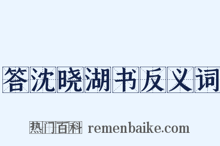 答沈晓湖书反义词是什么意思的图片